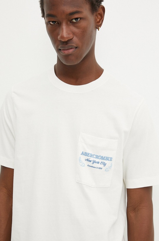 Bavlněné tričko Abercrombie & Fitch béžová KI123.3317.101