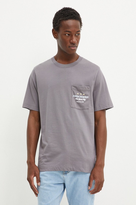 Bavlněné tričko Abercrombie & Fitch KI123.3317.910 šedá SS24