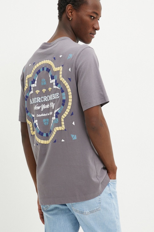 Oblečení Bavlněné tričko Abercrombie & Fitch KI123.3317.910 šedá