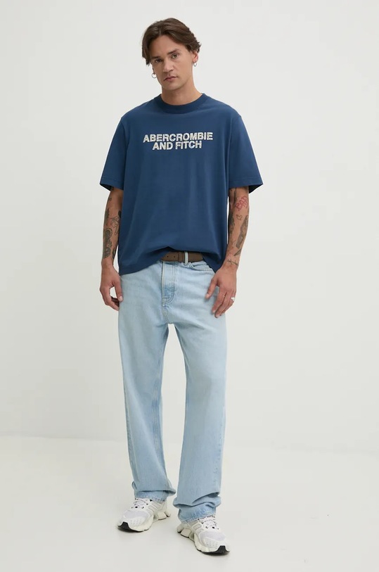 Bavlněné tričko Abercrombie & Fitch KI123.3319.200 modrá SS24