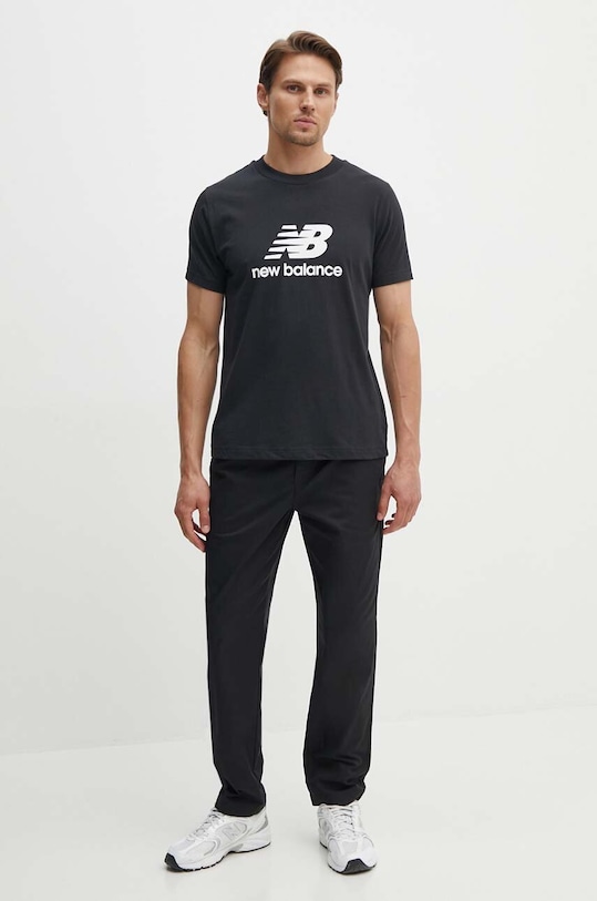 New Balance tricou din bumbac Sport Essentials MT41502BK negru AW24