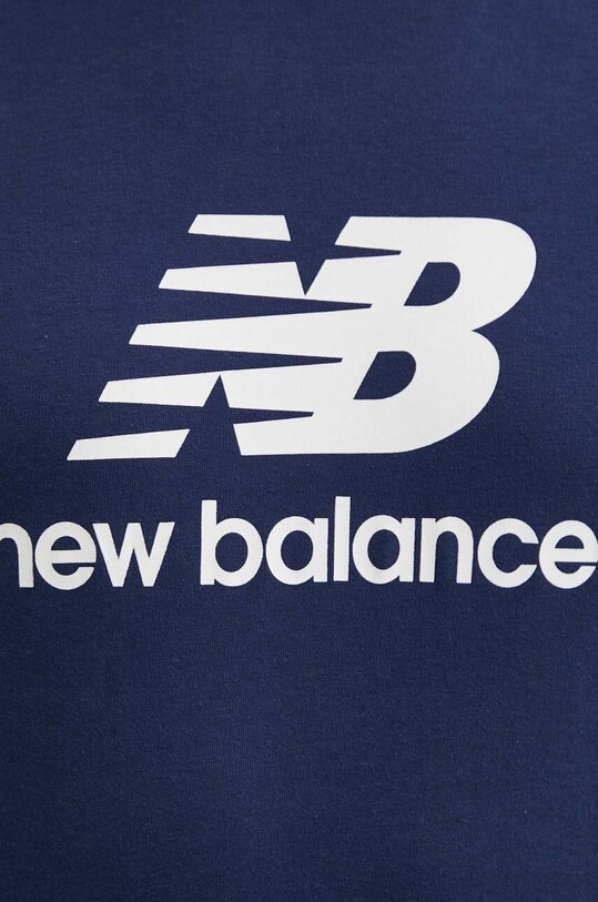New Balance t-shirt bawełniany Sport Essentials granatowy MT41502NNY