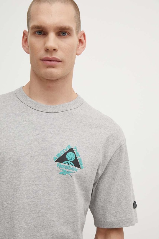 Βαμβακερό μπλουζάκι Reebok Classic Basketball γκρί 100075810