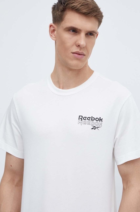 Дрехи Памучна тениска Reebok Brand Proud 100076380 бежов