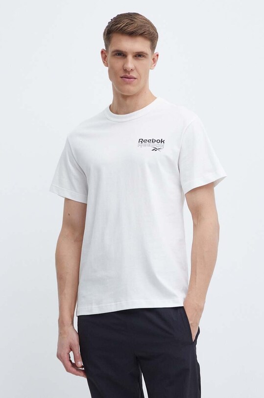 Хлопковая футболка Reebok Brand Proud бежевый 100076380