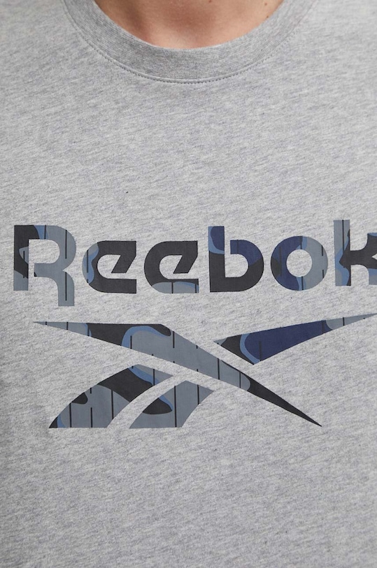 Хлопковая футболка Reebok 100076379 серый