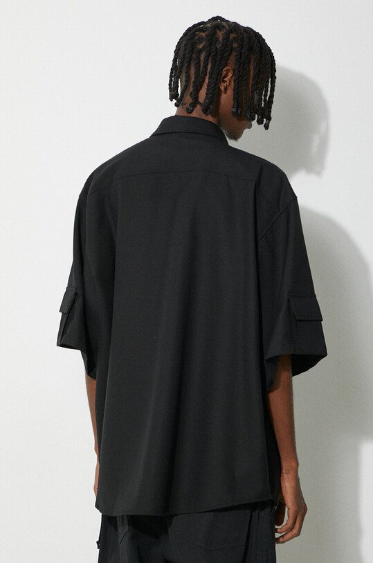 Ρούχα Μάλλινο πουκάμισο 032C Tailored Flap Pocket Shirt SS24.W.0060 μαύρο