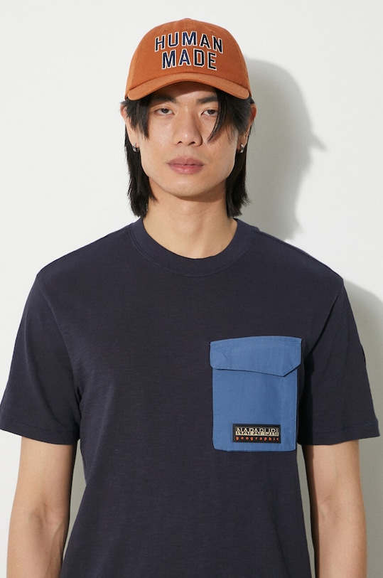 Хлопковая футболка Napapijri S-Tepees NP0A4HQJ1761 тёмно-синий