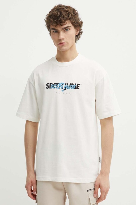 Bavlněné tričko Sixth June béžová 25208