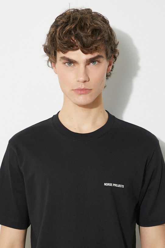 Oblečenie Bavlnené tričko Norse Projects Johannes Organic Logo N01.0606.9999 čierna