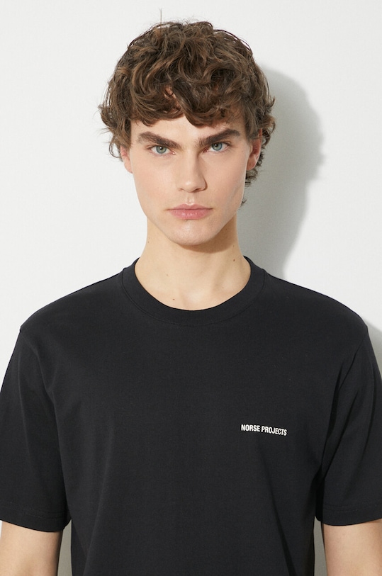 Odzież Norse Projects t-shirt bawełniany Johannes Organic Logo N01.0606.9999 czarny