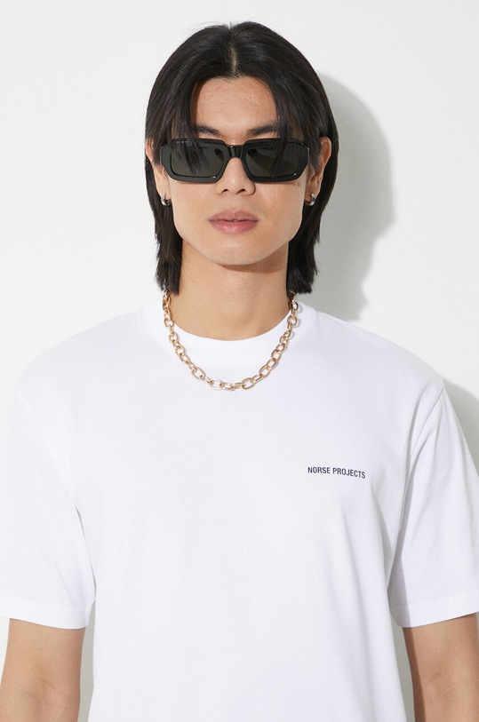 Norse Projects t-shirt bawełniany Johannes N01.0606.0001 biały