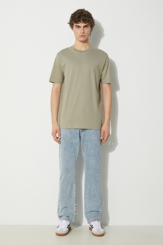 Norse Projects t-shirt bawełniany Johannes Organic N Logo N01.0643.2053 beżowy SS24