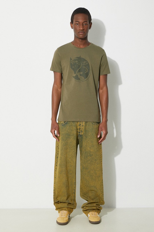 Fjallraven cotton t-shirt Arctic Fox T-shirt M F87220.625 green SS24