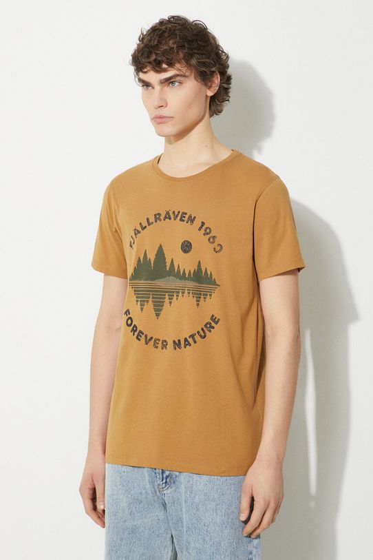 Fjallraven t-shirt in cotone Forest Mirror T-shirt M slim marrone F87045.232