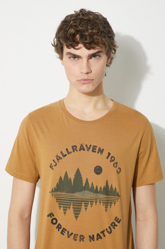 Βαμβακερό μπλουζάκι Fjallraven Forest Mirror T-shirt M F87045.232 καφέ