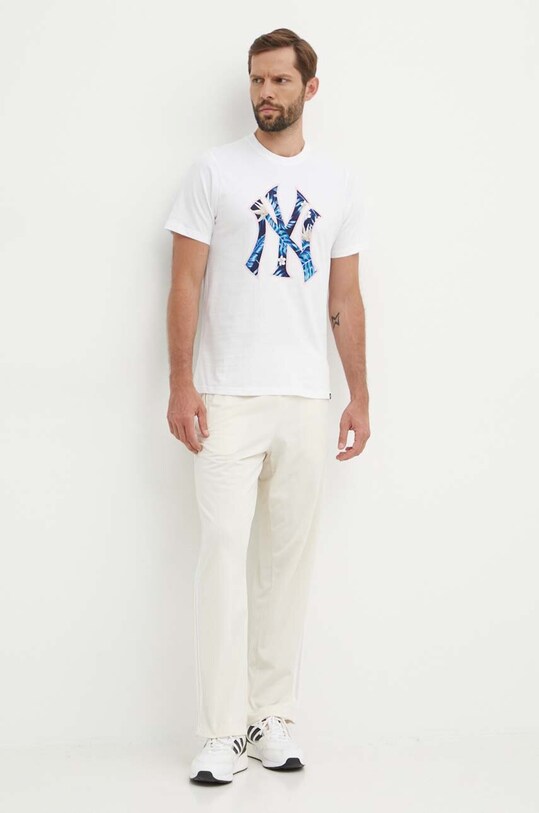 47 brand tricou din bumbac MLB New York Yankees BB017TEMECH610503WW alb SS24