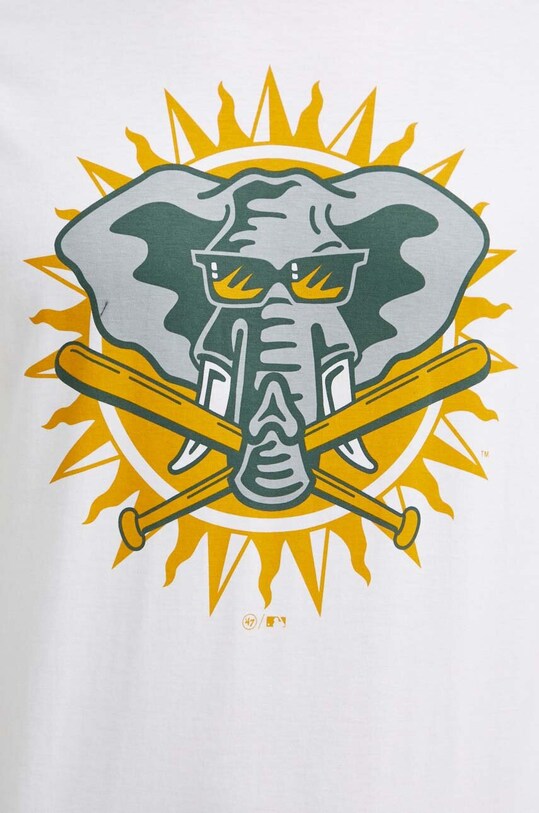 Bavlněné tričko 47 brand MLB Oakland Athletics BC018TEMECH615133WW bílá