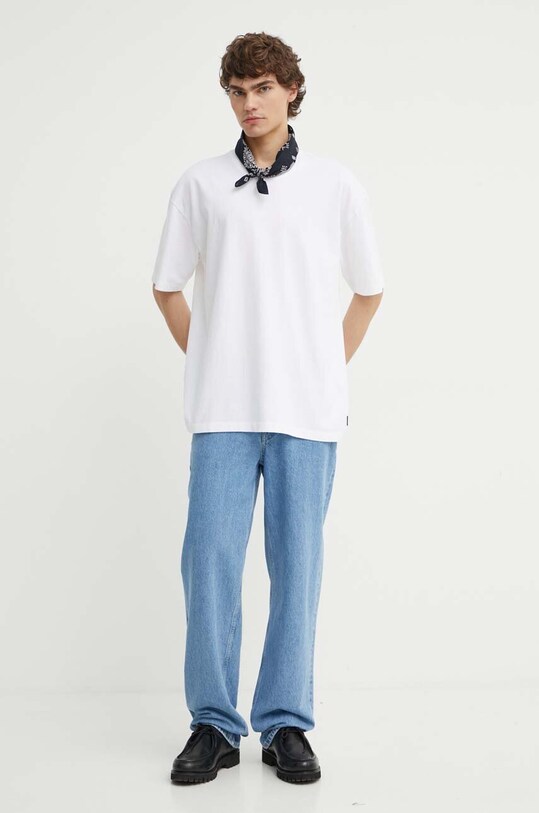 AllSaints tricou din bumbac MONTANA SS CREW MD510Z alb SS24