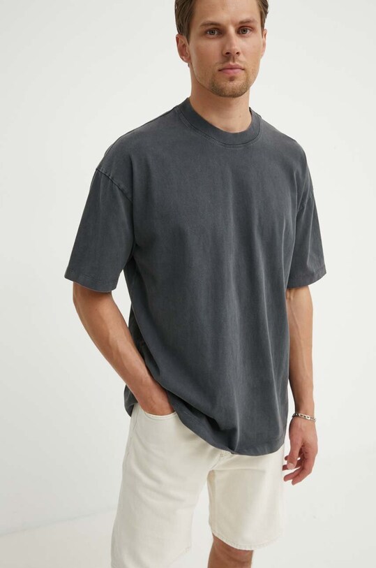 AllSaints t-shirt bawełniany MONTANA SS CREW szary MD510Z