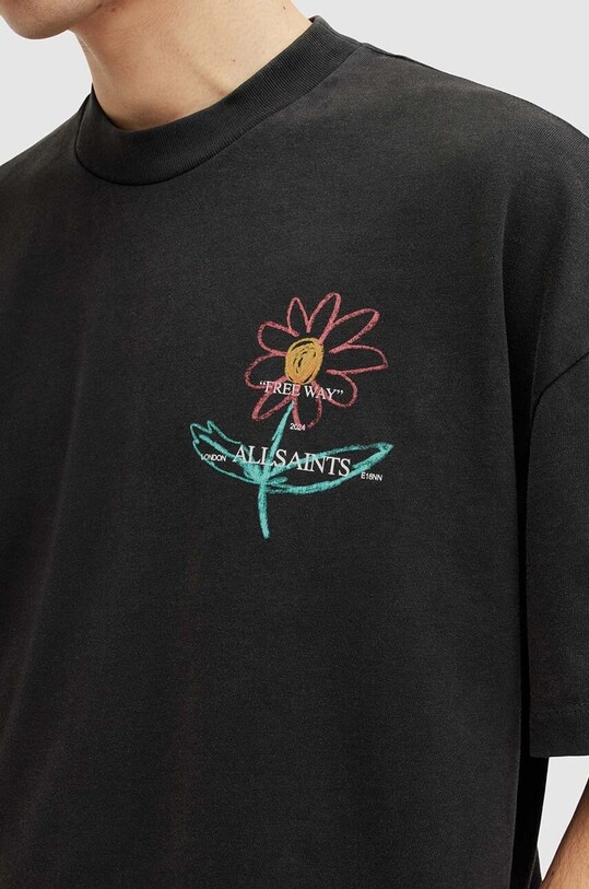 AllSaints t-shirt bawełniany CRAYO SS CREW MG518Z czarny SS24