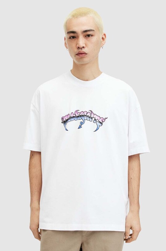 Бавовняна футболка AllSaints PHANG SS CREW бавовна білий MG572Z