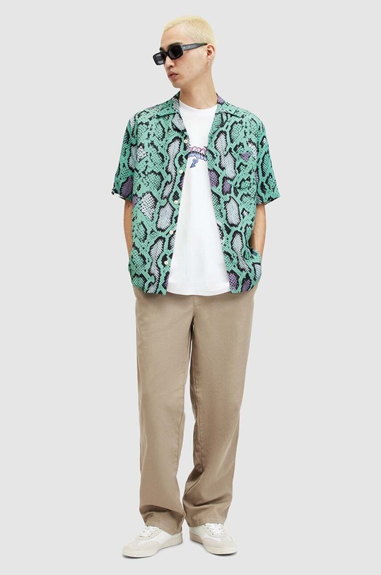 AllSaints tricou din bumbac PHANG SS CREW MG572Z alb