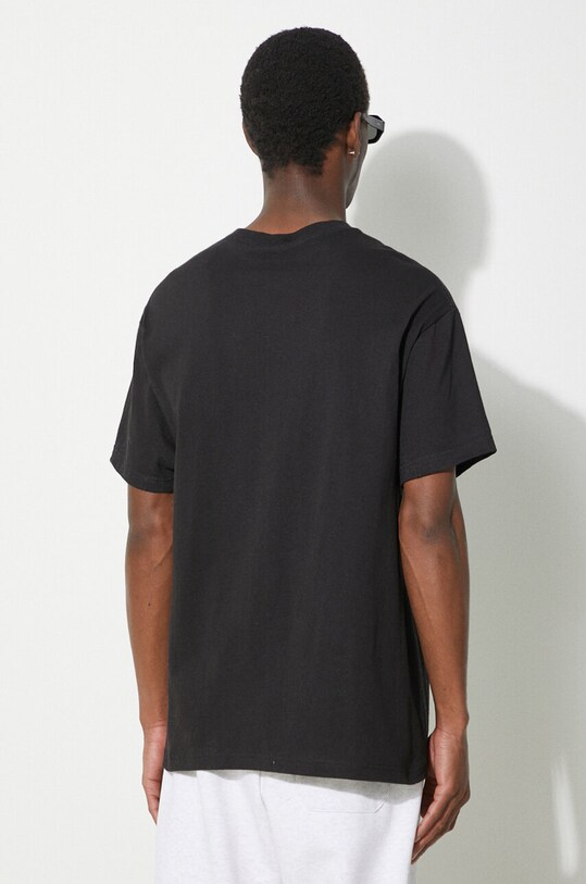 Clothing PLEASURES cotton t-shirt Notify P24SP052.BLACK black