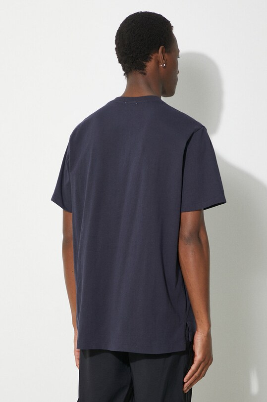 Pamučna majica Engineered Garments Printed Cross Crew Neck OR424.NP116 mornarsko plava SS24