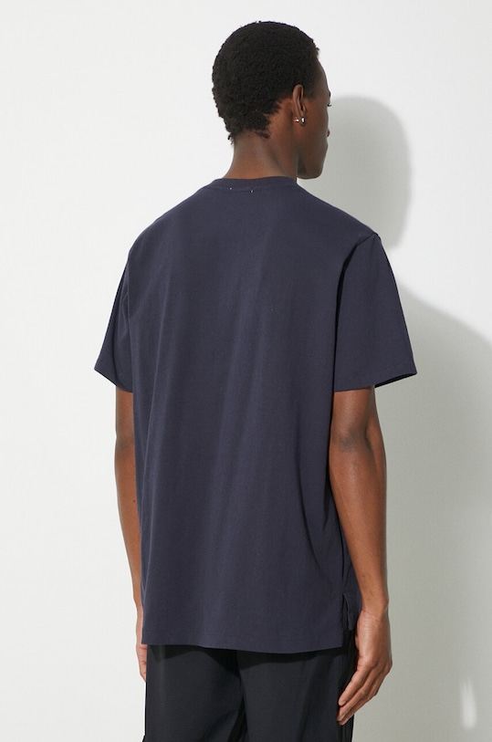 Engineered Garments cotton t-shirt Printed Cross Crew Neck OR424.NP116 navy SS24