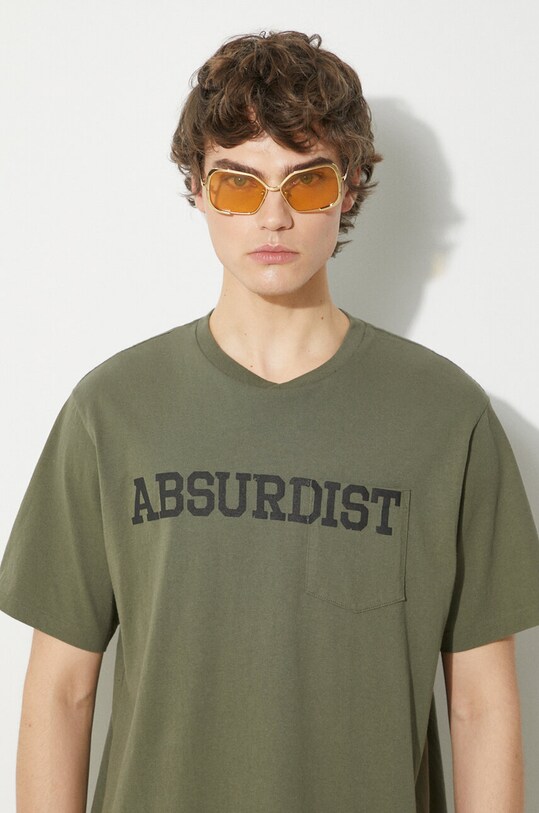 Дрехи Памучна тениска Engineered Garments Printed Cross Crew Neck T-shirt OR424.NP121 зелен