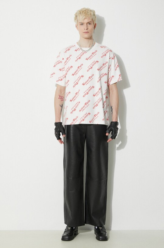 Kenzo t-shirt bawełniany FE58TS0044SY.02 biały SS24