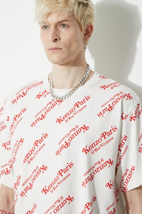 Kenzo t-shirt bawełniany FE58TS0044SY.02 biały