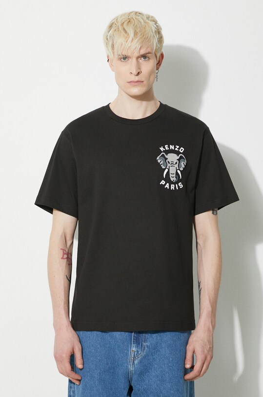 Kenzo cotton t-shirt Elephant regular black FE55TS1884SG.99J