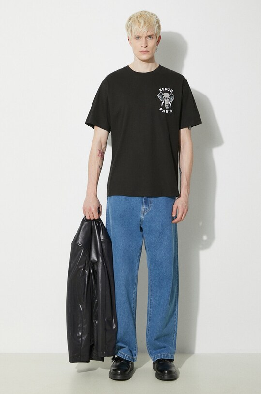 Kenzo cotton t-shirt Elephant FE55TS1884SG.99J black SS24
