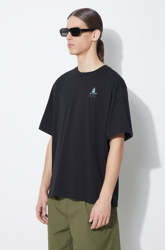 ICECREAM tricou din bumbac Team Eu Skate Cone negru IC24132