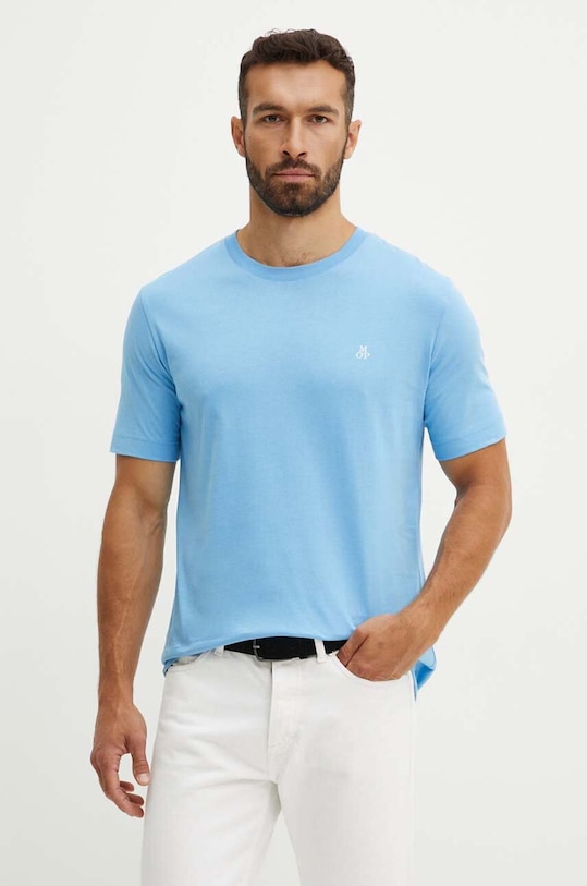 Marc O'Polo tricou din bumbac uni albastru 424201251054