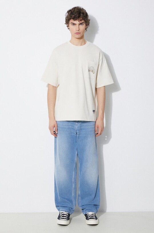 Бавовняна футболка Evisu Kamon hotfix Tee 2ESHTM4TS7079 бежевий SS24