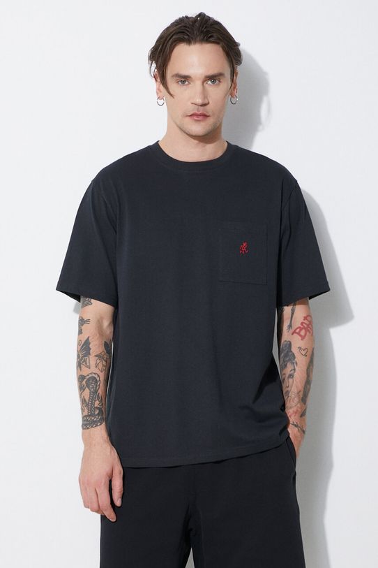 Gramicci t-shirt bawełniany One Point aplikacja czarny G304.OGJ
