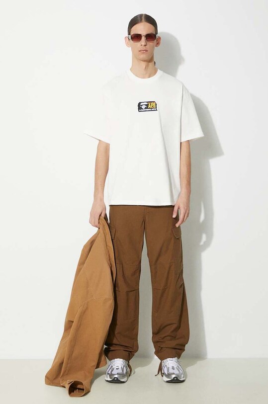Хлопковая футболка A Bathing Ape Bape Album Monogram Tee 1J80109051 бежевый SS24