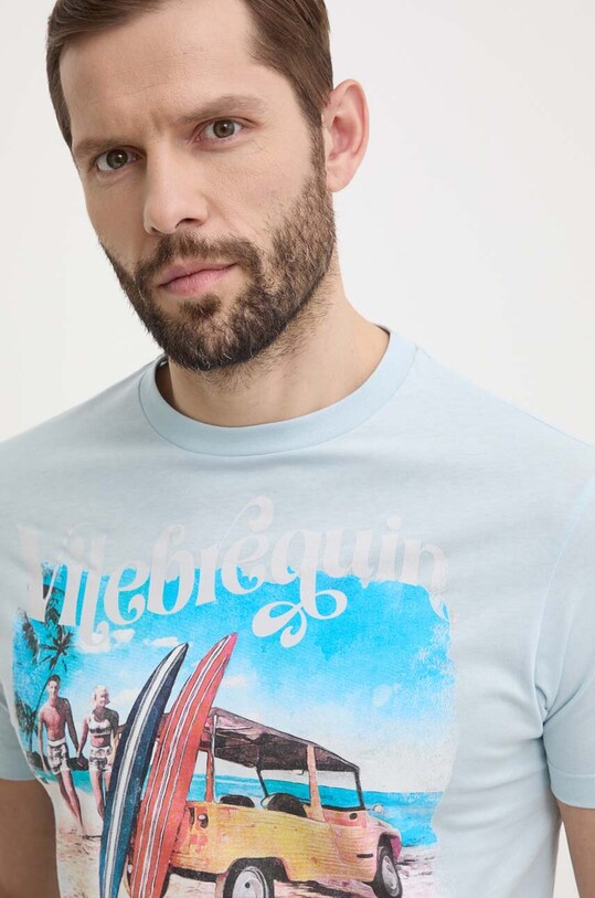 Vilebrequin tricou din bumbac PORTISOL PTSAP384 albastru SS24
