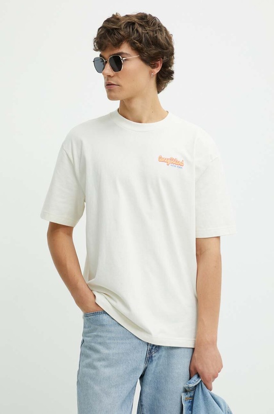 Hollister Co. t-shirt bawełniany KI323.4106.178 beżowy SS24