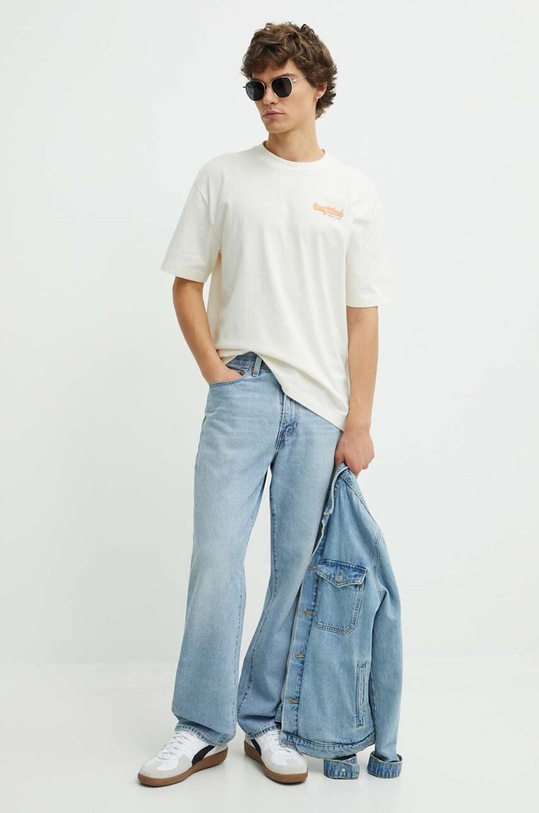 Odzież Hollister Co. t-shirt bawełniany KI323.4106.178 beżowy
