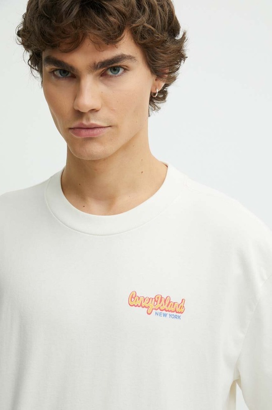 Hollister Co. t-shirt bawełniany beżowy KI323.4106.178