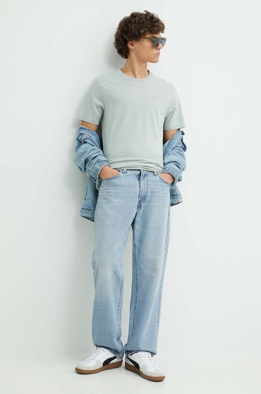 Hollister Co. t-shirt bawełniany KI324.4088.210 szary SS24