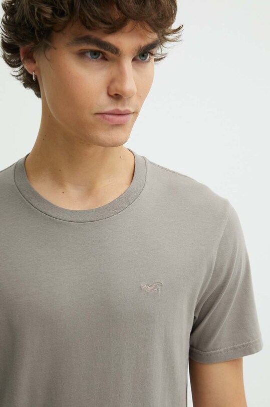 Pamučna majica Hollister Co. smeđa KI324.4096.400