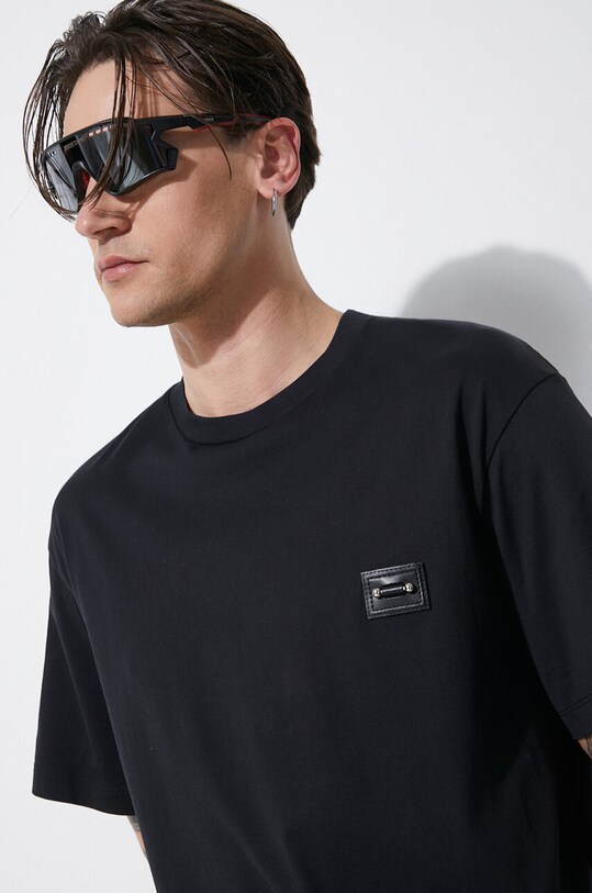 Бавовняна футболка Neil Barrett Slim Dropped Shoulder Pierced Nipple MY70144A.Y518.001N чорний