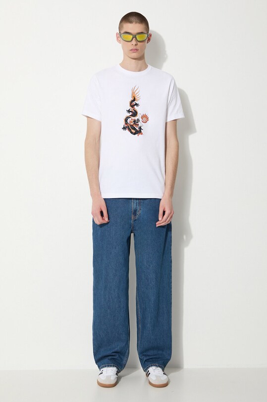 Памучна тениска Maharishi Original Dragon 5125.WHITE бял SS24