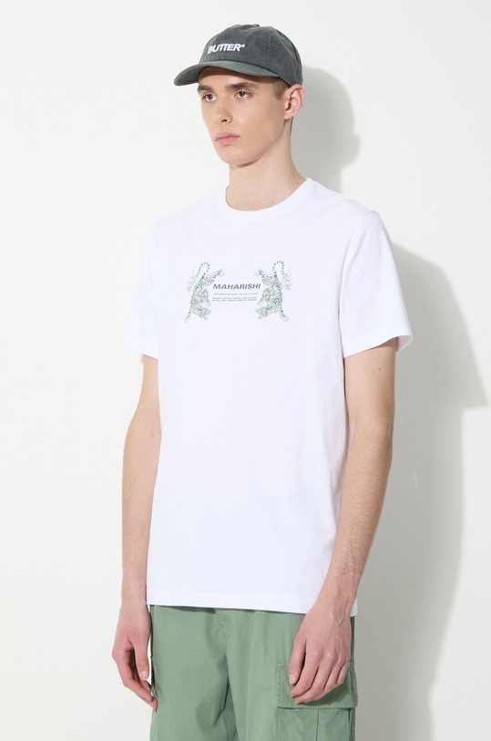 Bavlněné tričko Maharishi Double Tigers Miltype bílá 1305.WHITE