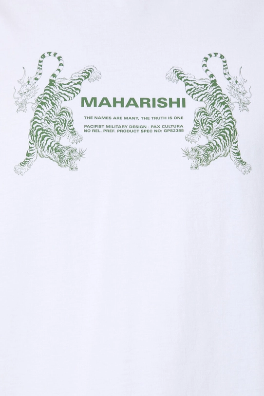 Хлопковая футболка Maharishi Double Tigers Miltype 1305.WHITE